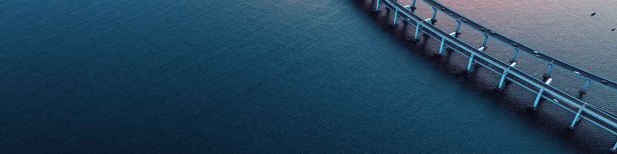 Aerial view of cross-sea bridge