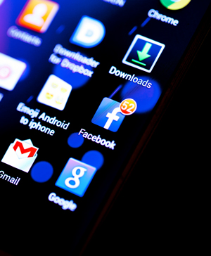 Close-up view of several Facebook notifications on a smartphone application.